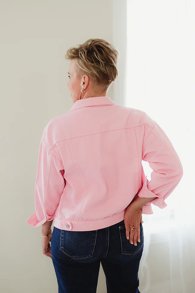 Pink Sleek Denim Jacket - Image 4