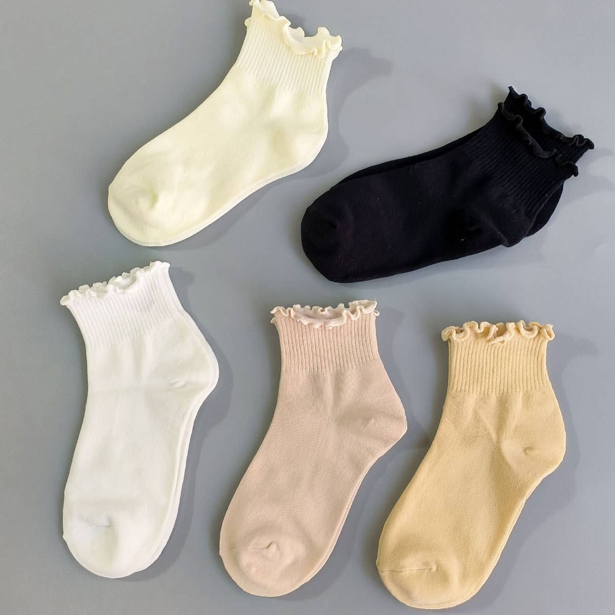 Solid Ruffle Socks - Image 10