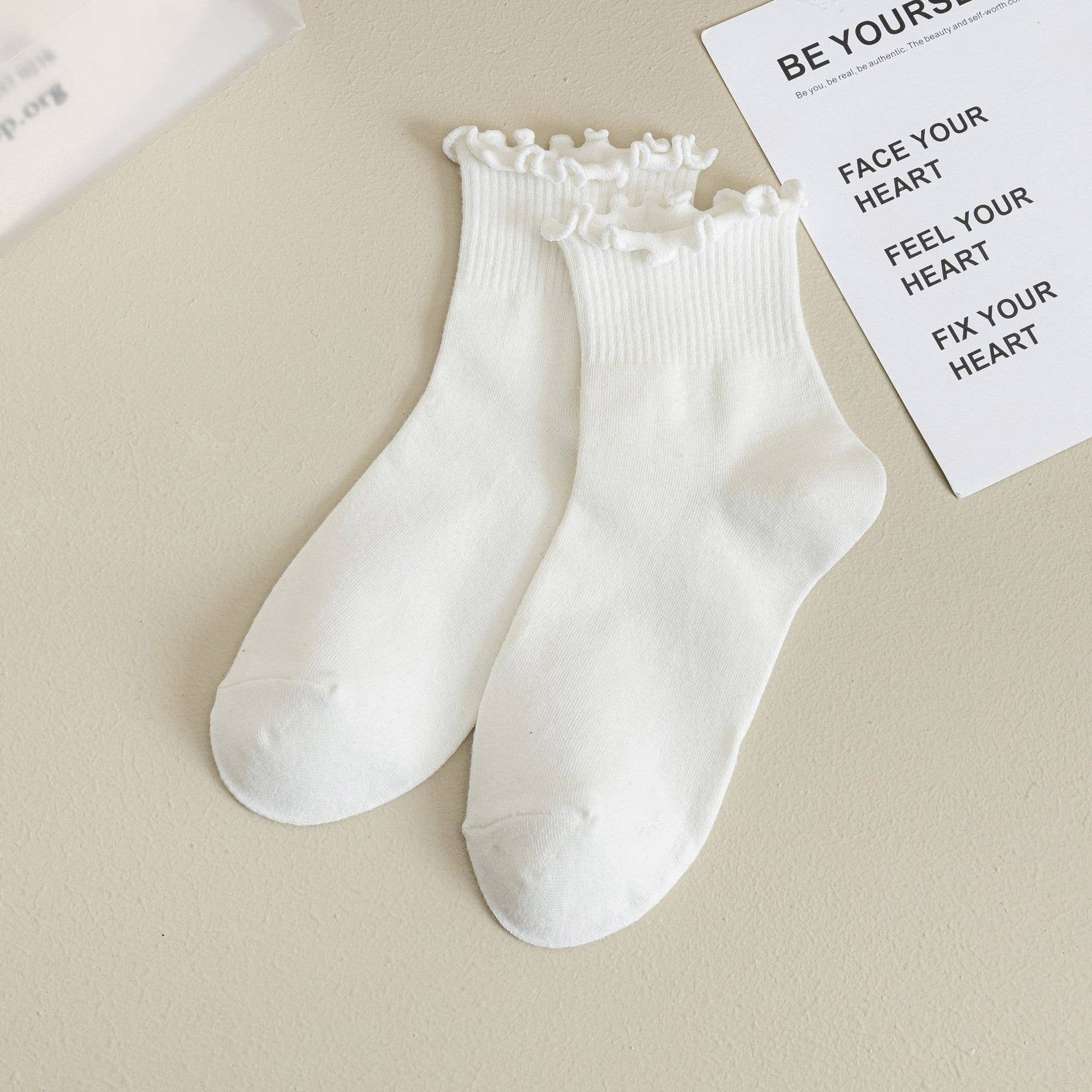 Solid Ruffle Socks - Image 2