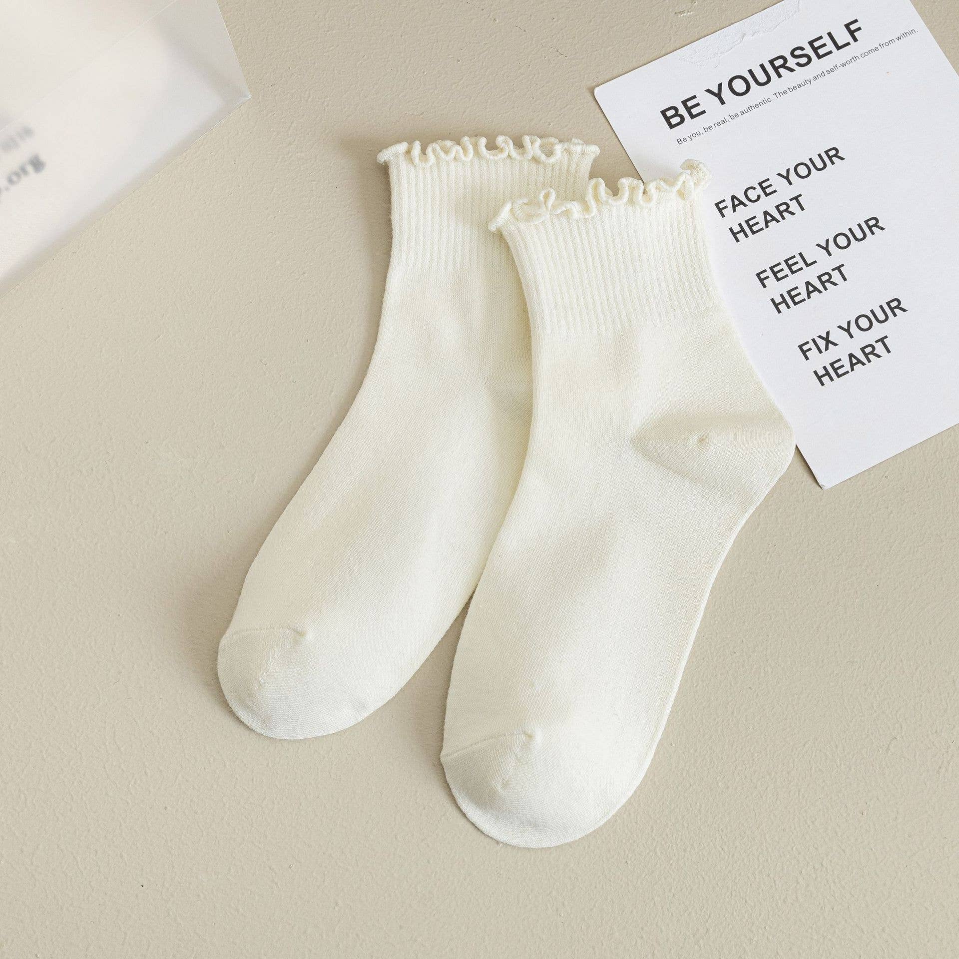 Solid Ruffle Socks - Image 3