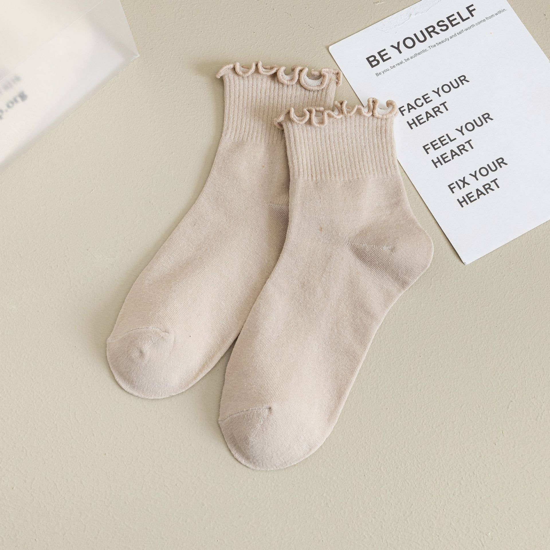 Solid Ruffle Socks - Image 4