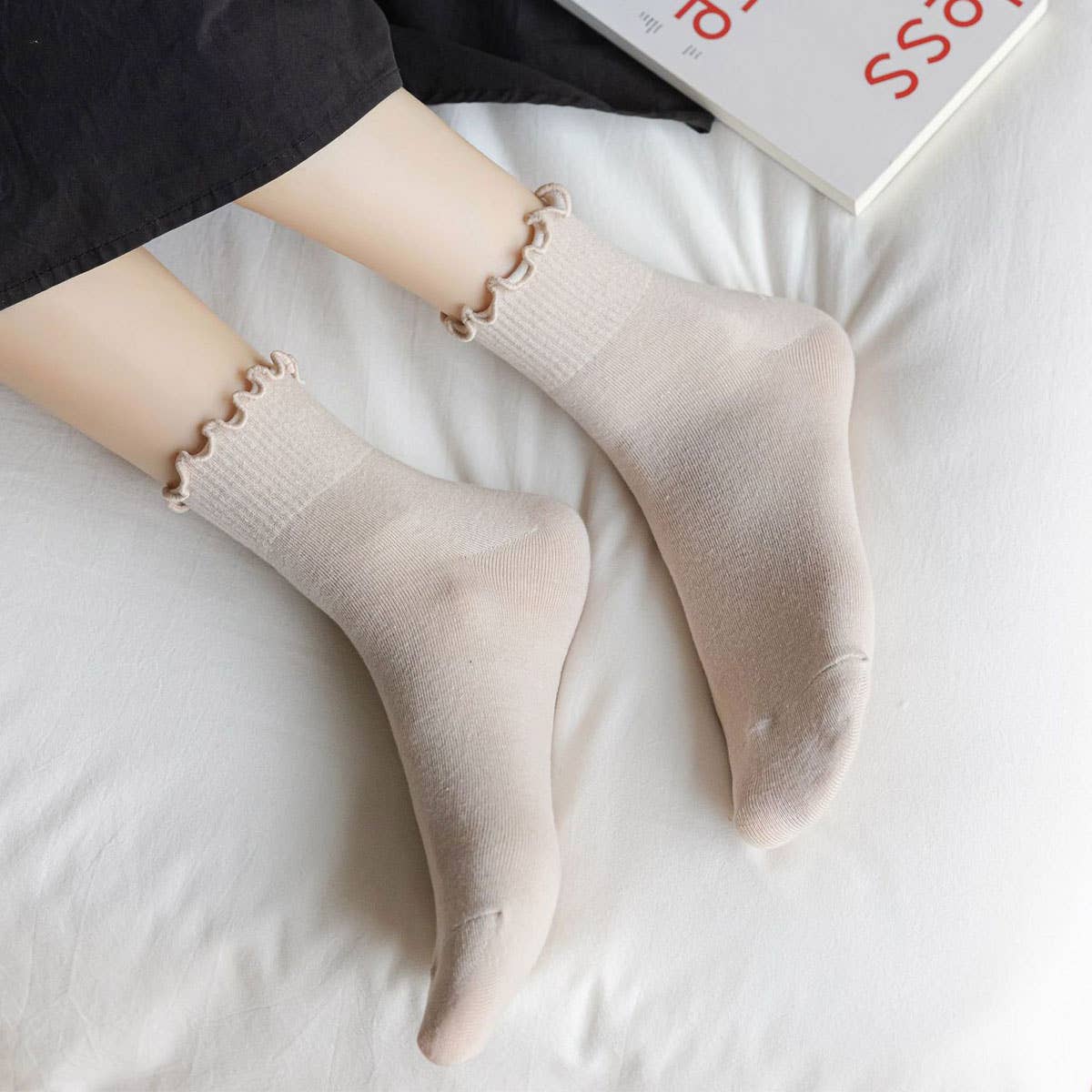 Solid Ruffle Socks - Image 6