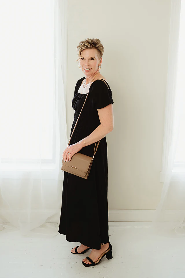 Solid Smocked Midi Dress - Image 2
