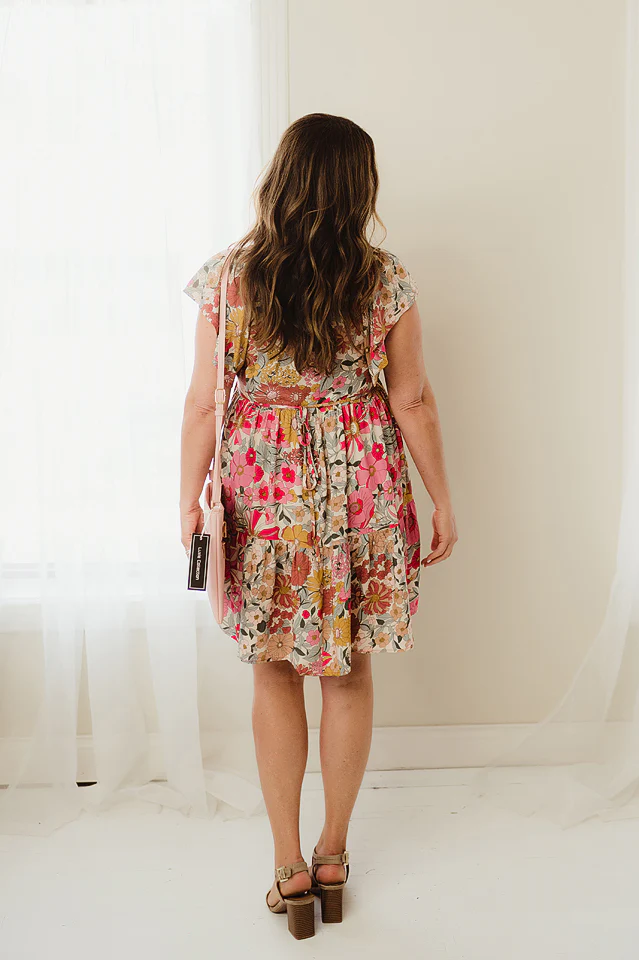 Split Neckline Floral Dress - Image 4