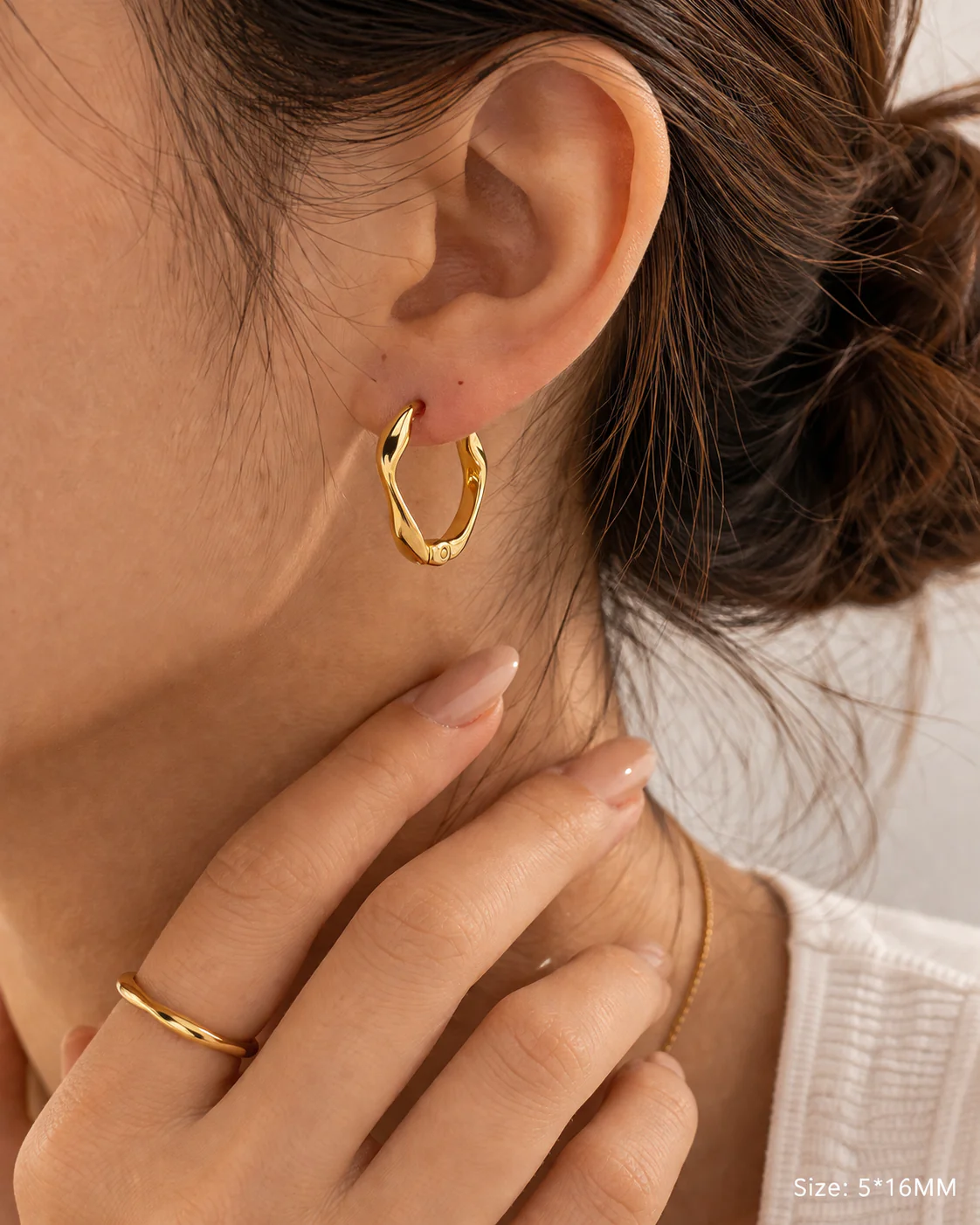 Stainless Organic Shaped Hoops - Image 2