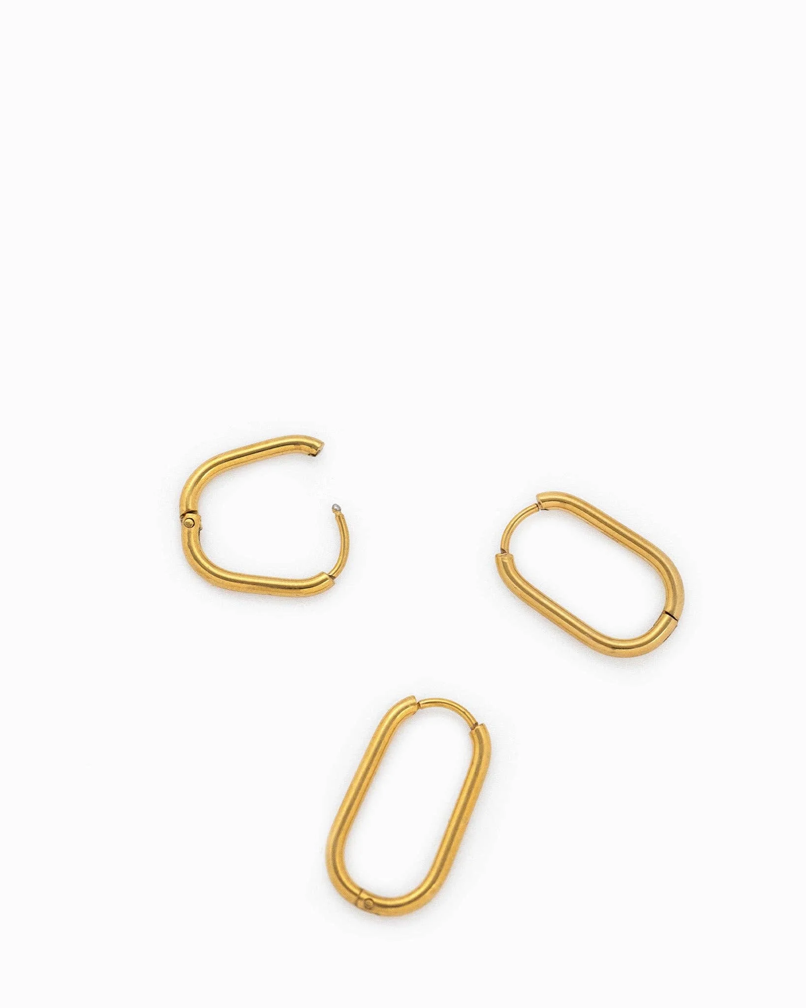 Stainless Oval Hoop Set - Image 2