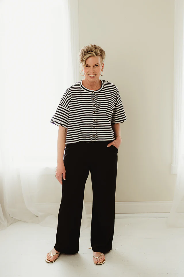 Shoreline Cropped Henley - Image 2