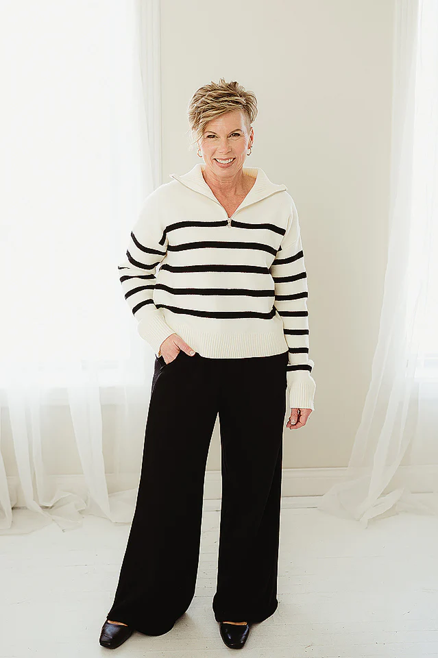 Refined Striped Half Zip - Image 2