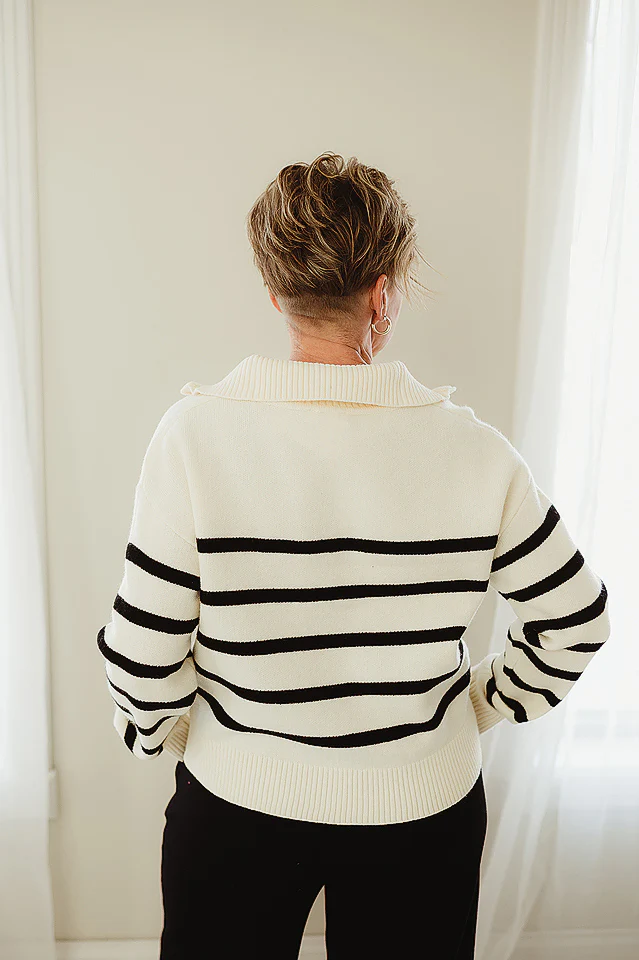 Refined Striped Half Zip - Image 4