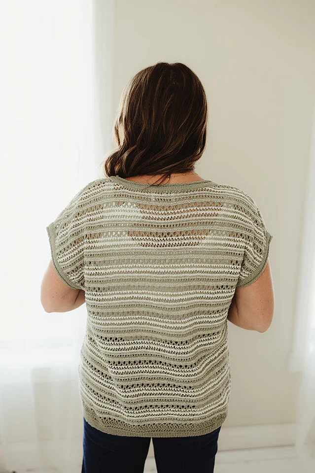 Sage Smart Stripe Top - Image 4