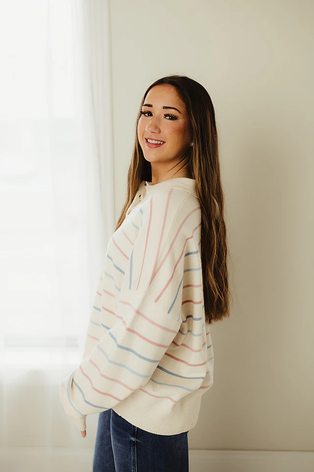 Striped Preppy Sweater - Image 2
