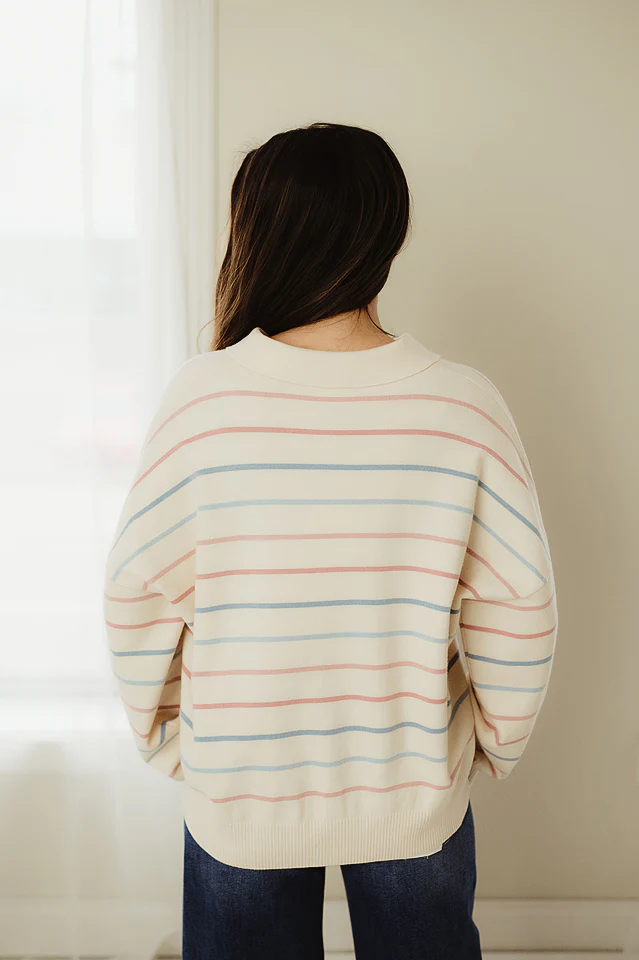 Striped Preppy Sweater - Image 4