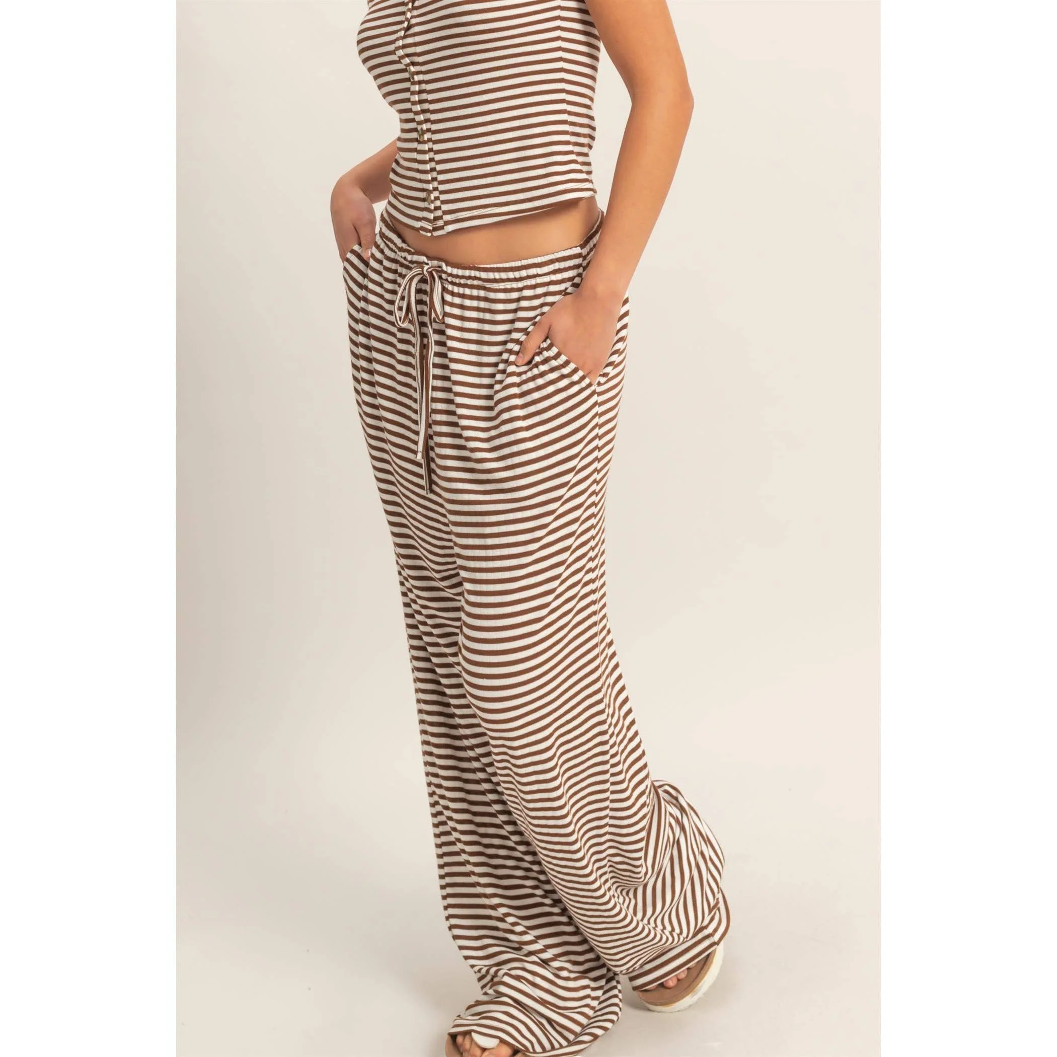 Brown Striped Crew Pants - Image 2