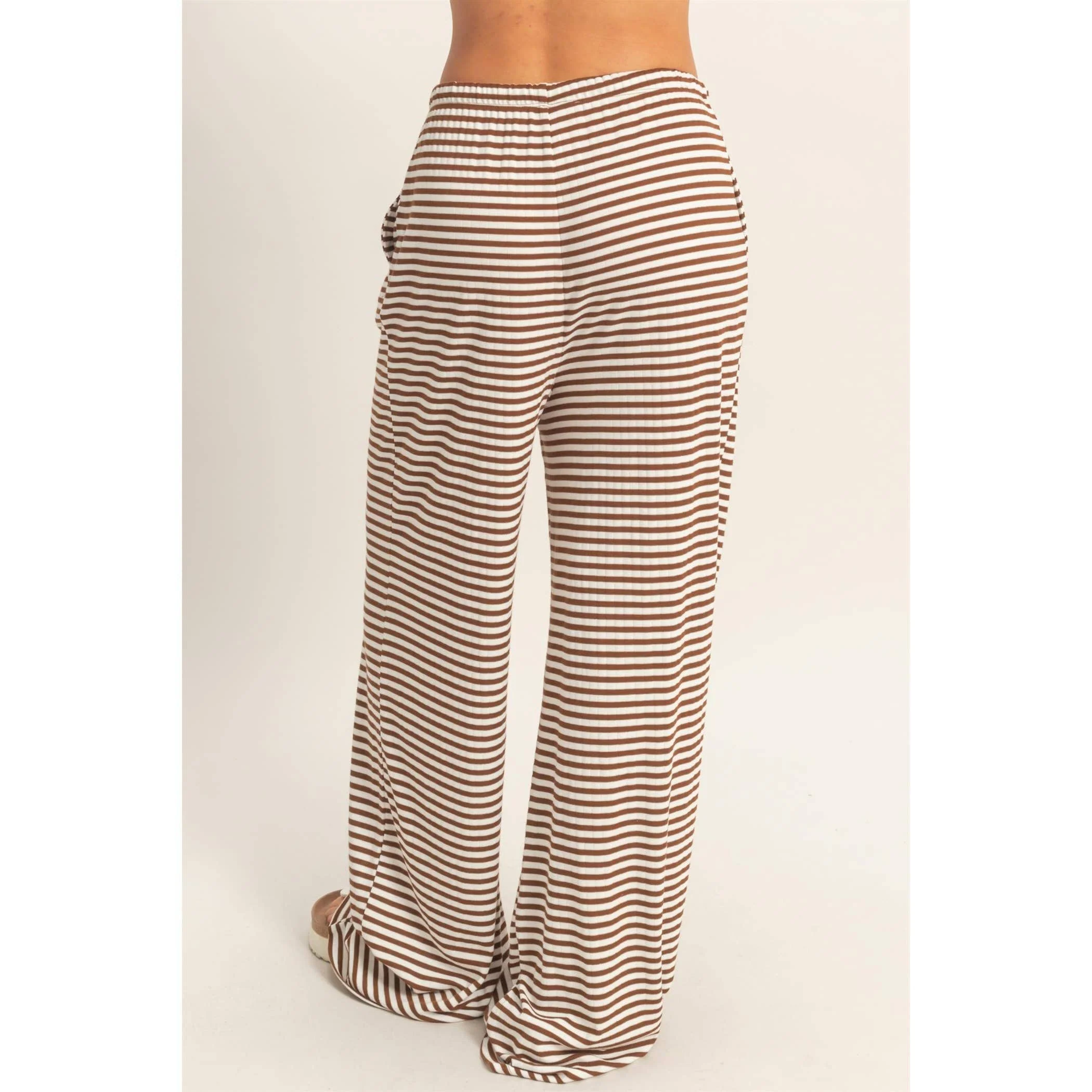 Brown Striped Crew Pants - Image 3