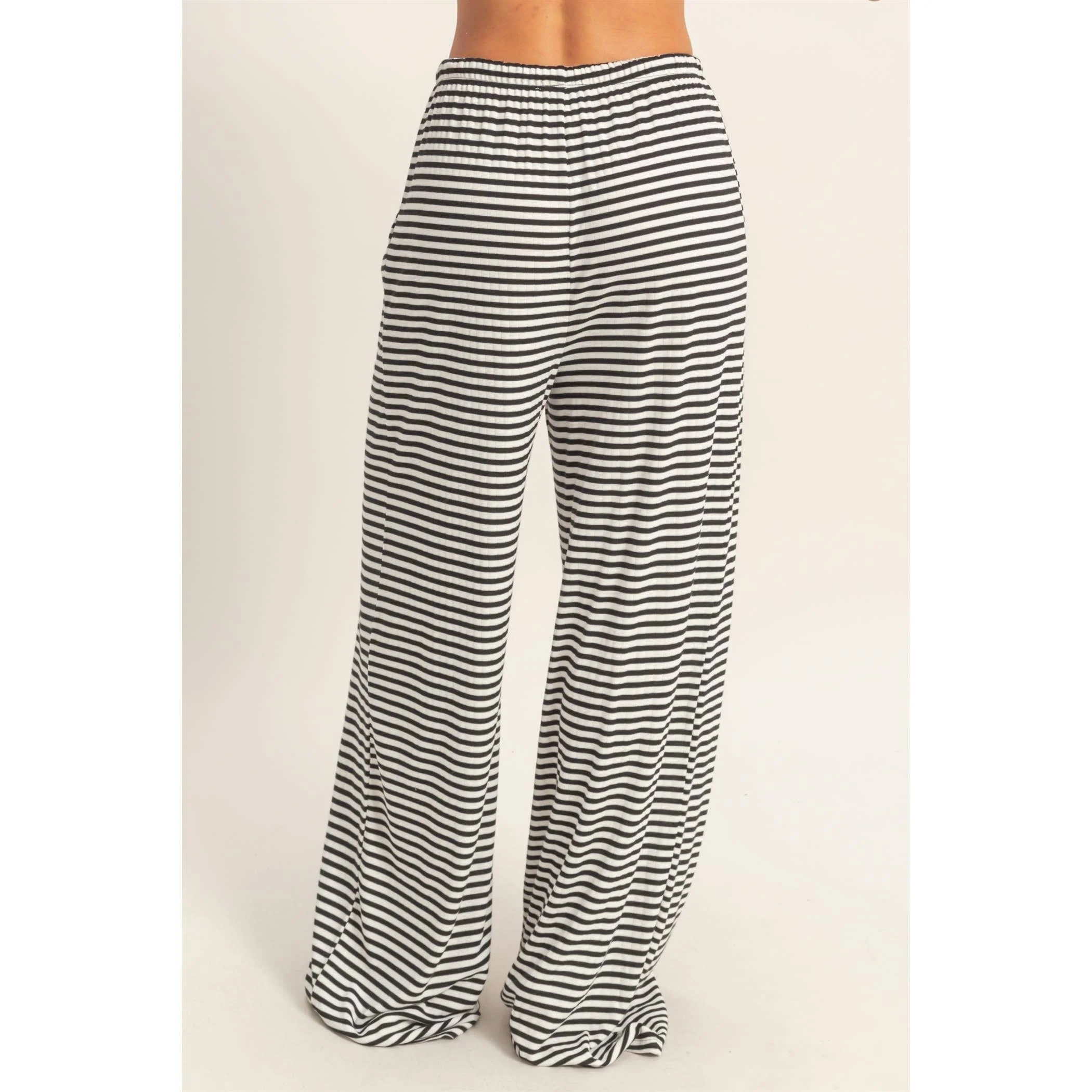 Black Striped Crew Pants - Image 3