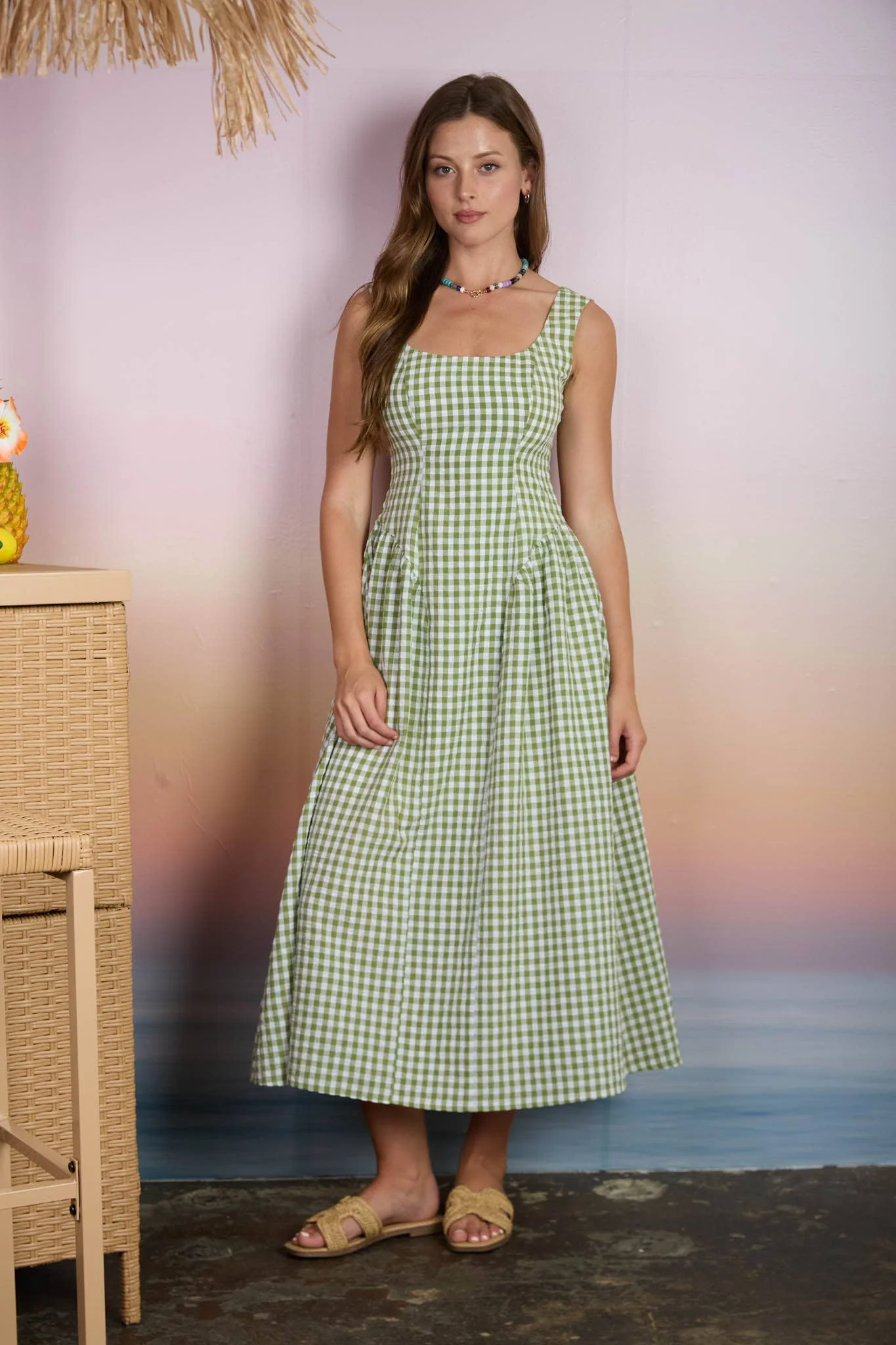 Summer Plaid Midi Dress - Image 5