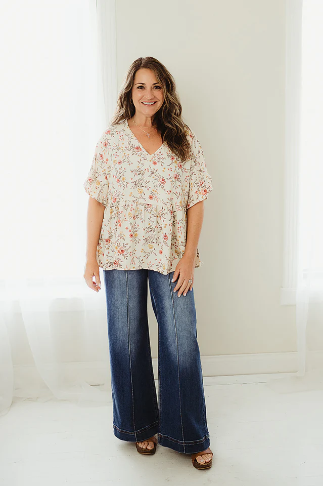 Blossom Keyhole Blouse - Image 2