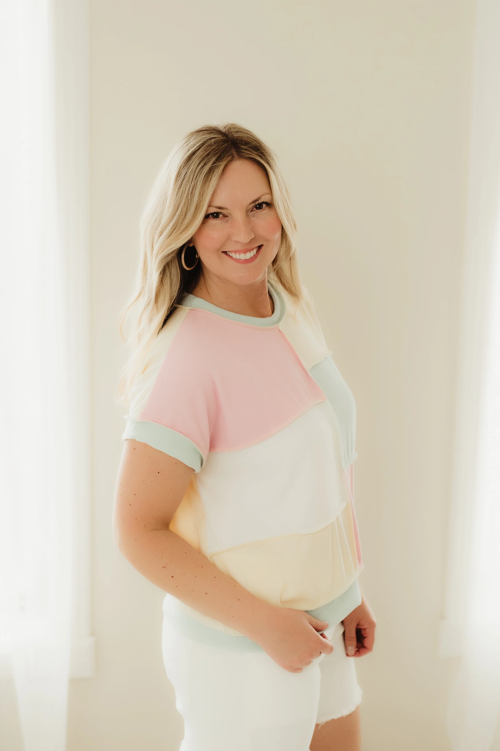 Cozy Clouds Colorblock Top - Image 3