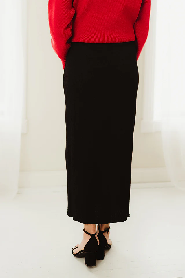 Texture Knit Long Skirt - Image 4