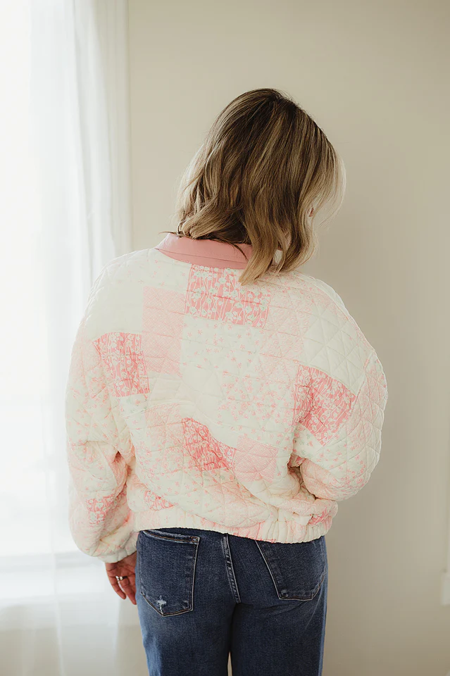 Patchwork Texture Quarter Zip - Image 3