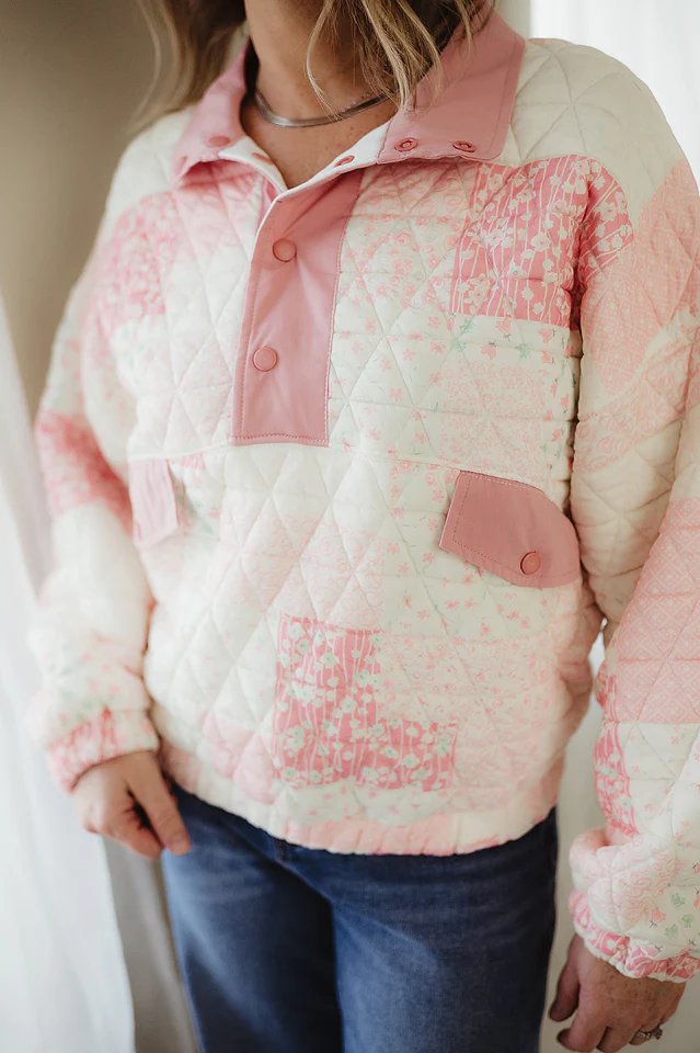 Patchwork Texture Quarter Zip - Image 4