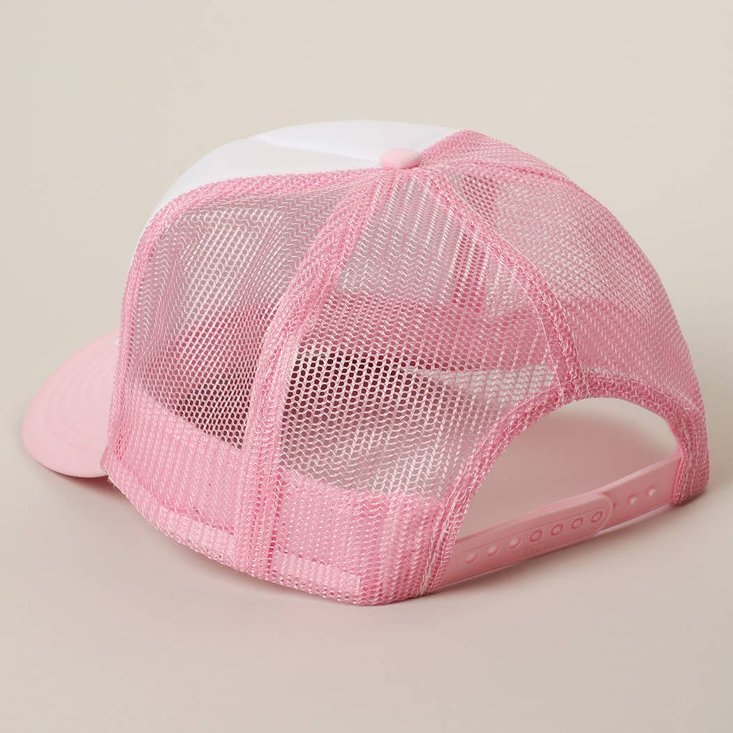 Pink & White Trucker Hat - Image 4