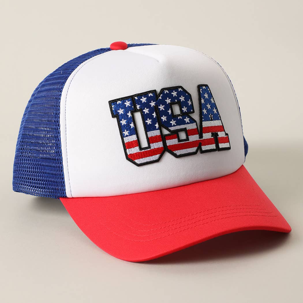 "USA" Flag Patch Trucker Hat - Image 4