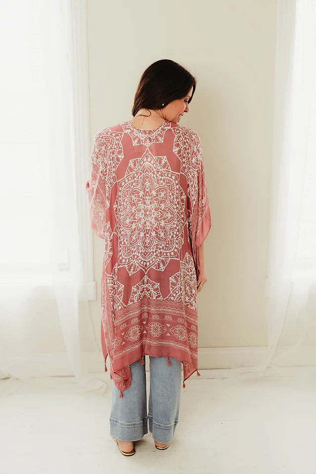 Rose Free Spirit Boho Kimono - Image 3
