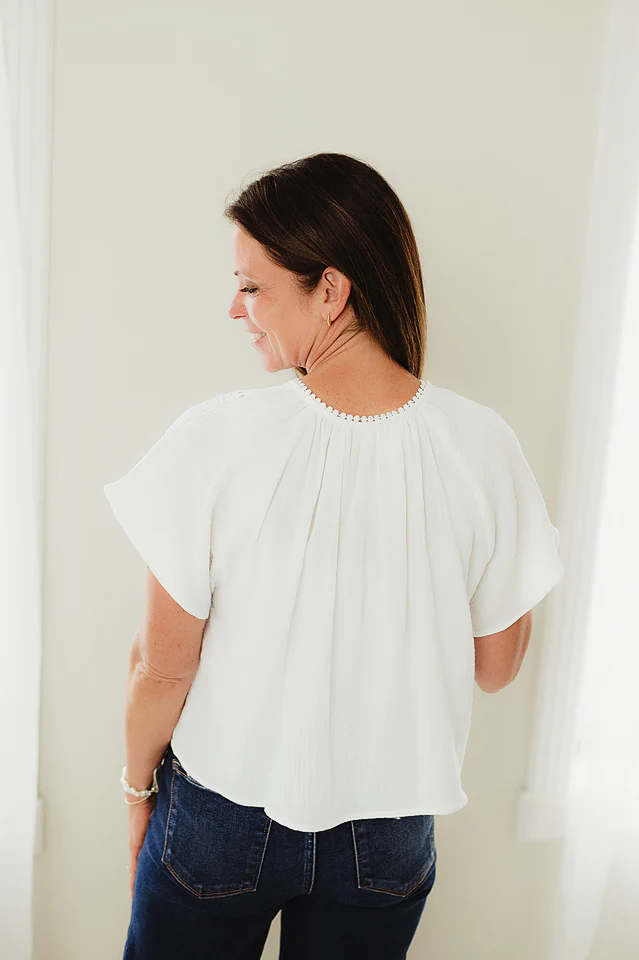White Bloom Lace Top - Image 3