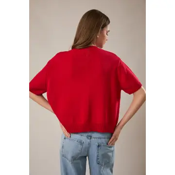 Red Camille Soft Knit Cardigan - Image 2