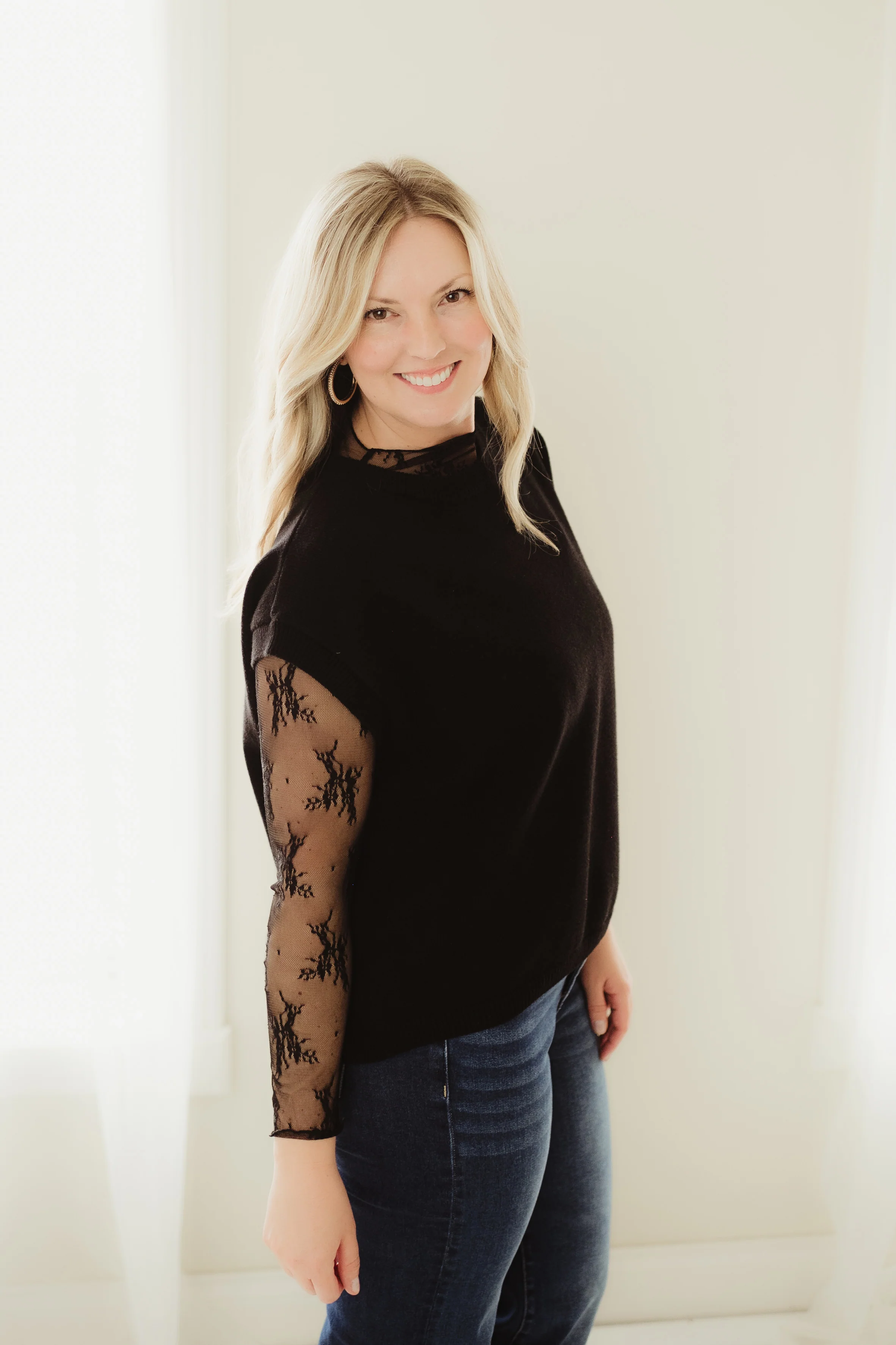 Black Lace Layering Top - Image 6