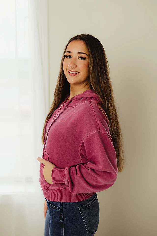 Wine Cozy Fade Fleece Hoodie - Image 3