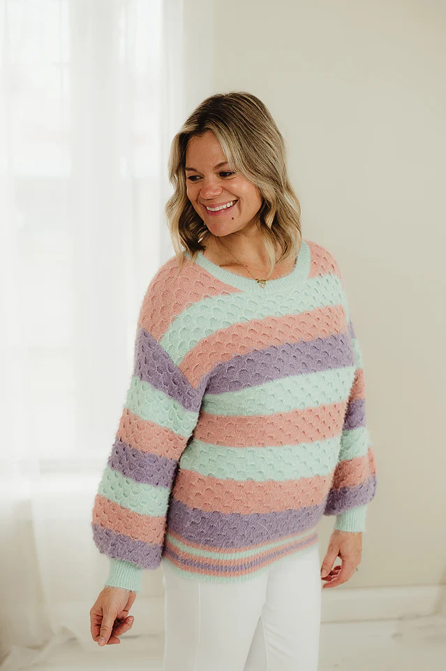 Color Drift Stripe Sweater - Image 2