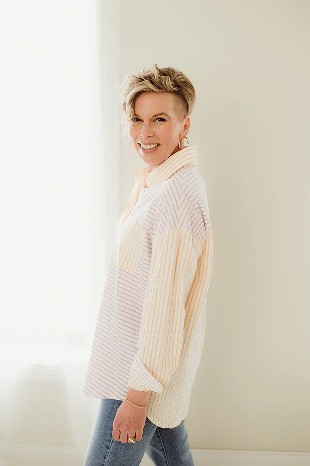 Daydream Stripe Contrast Top - Image 3