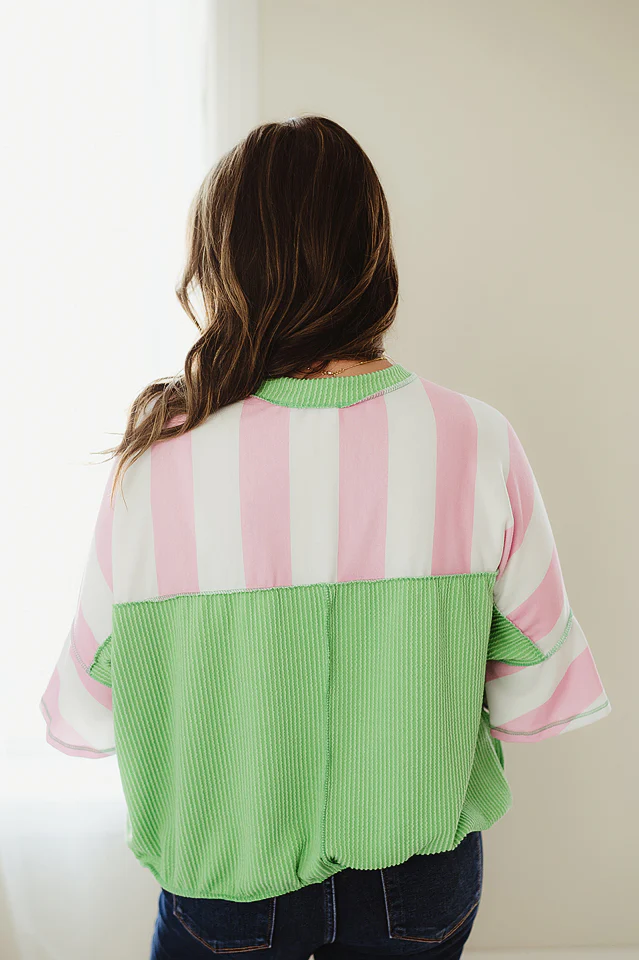 Pink & Green Sweet Flutter Top - Image 3