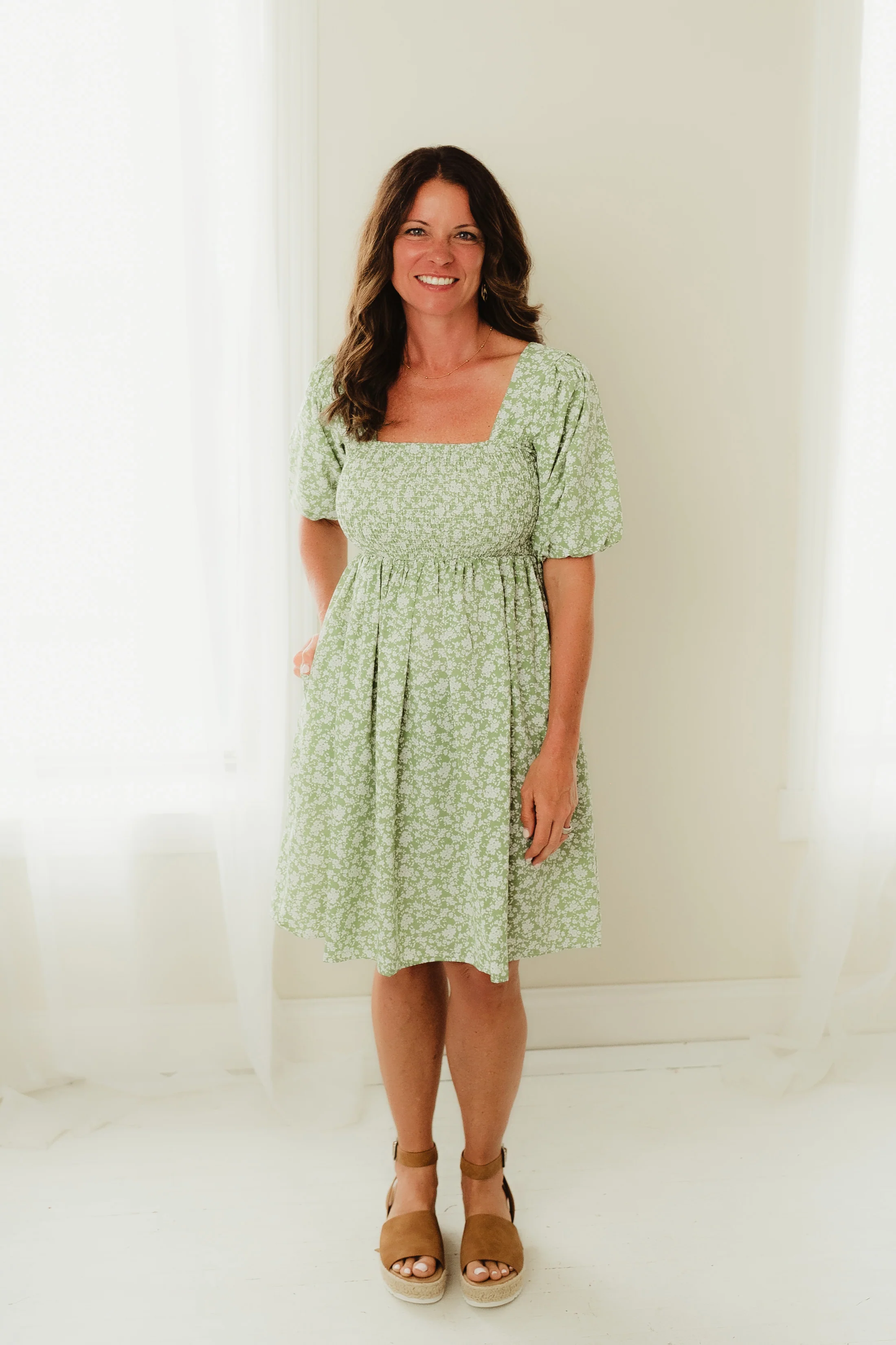 Sage Sun Kissed Daisy Dress