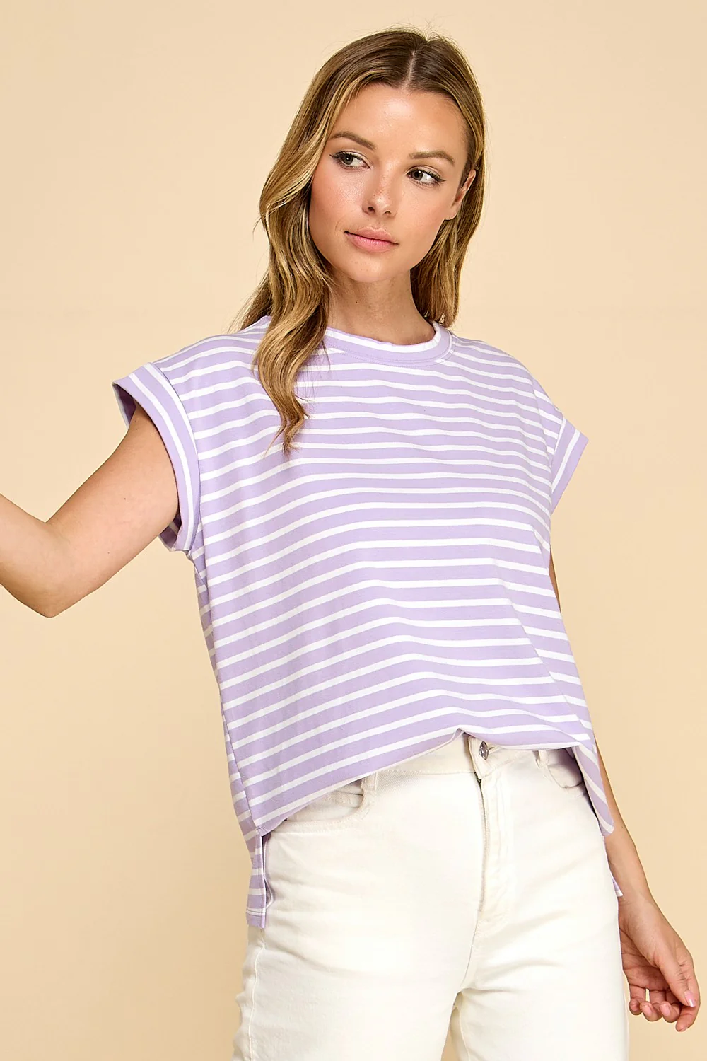 Lavender & White Shoreline Chic Top - Image 2