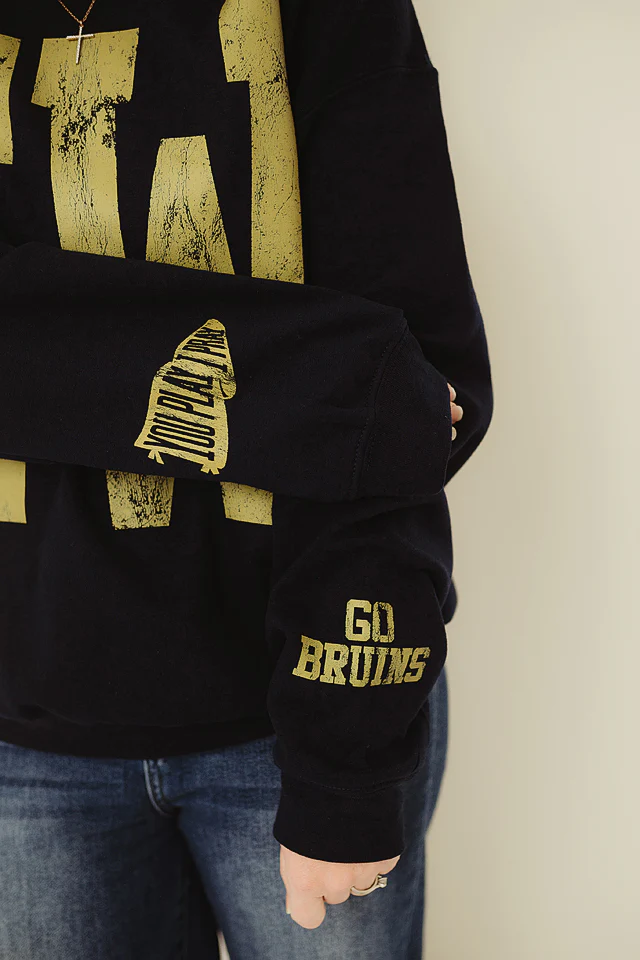 You Play I Pray - Navy Bruins Crewneck - Image 3